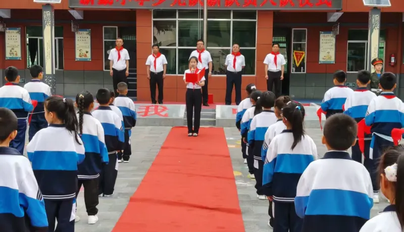 永壽縣新勤小學(xué)舉行中國少年先鋒隊(duì)新隊(duì)員入隊(duì)儀式