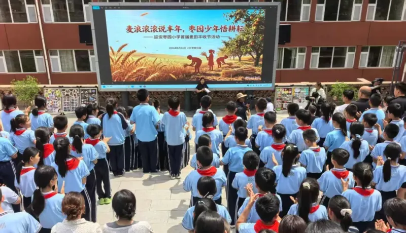 延安棗園小學：麥浪滾滾說豐年?棗園少年悟耕耘